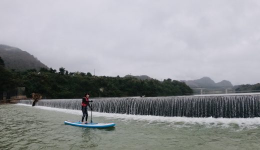 秋の七ヶ宿湖SUP